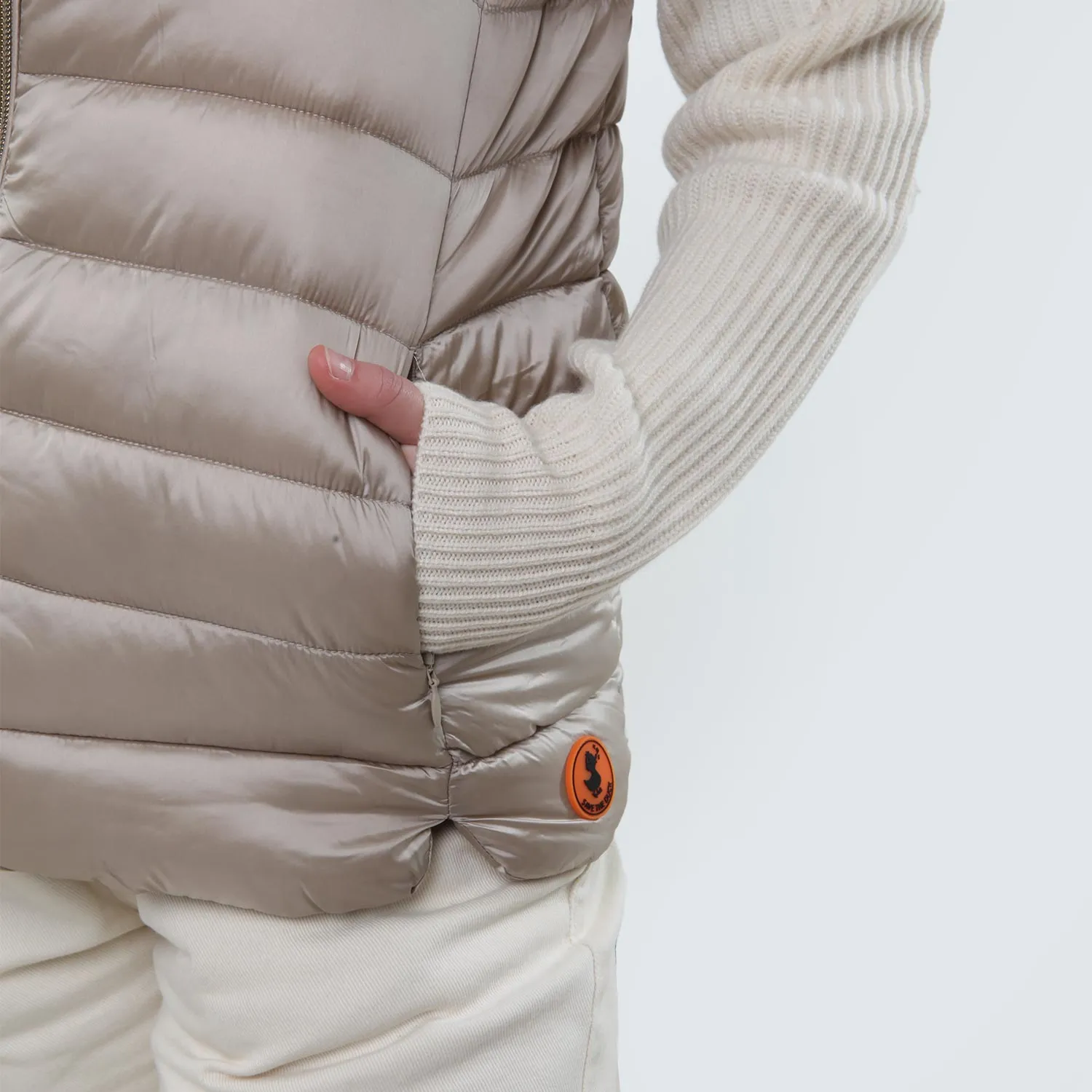 Piumino Gilet Franky Beige Bambina E Ragazza