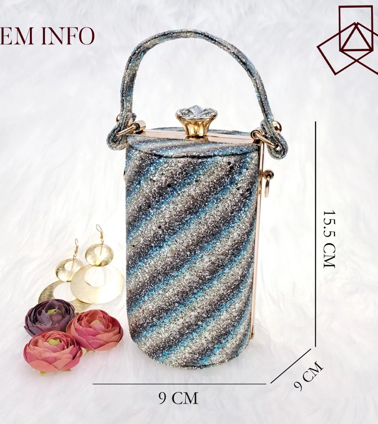Qsgfc 2022 ultimo colore blu strisce colorate paillettes elegante punta a punta scarpe da donna borsa set pompe