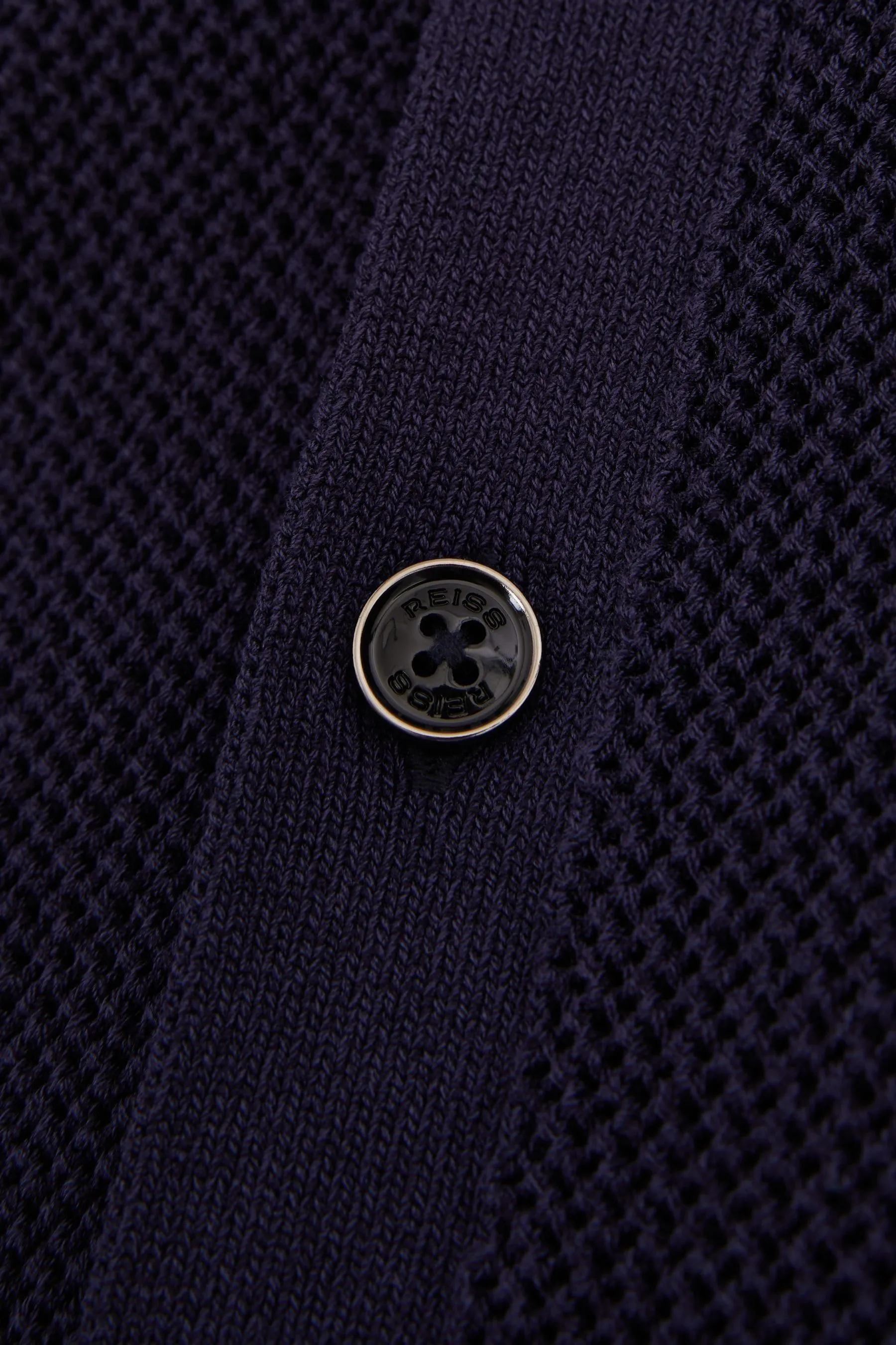 Reiss Danube Ché Knitted Contrast Stripe Cuban Collar Shirt    