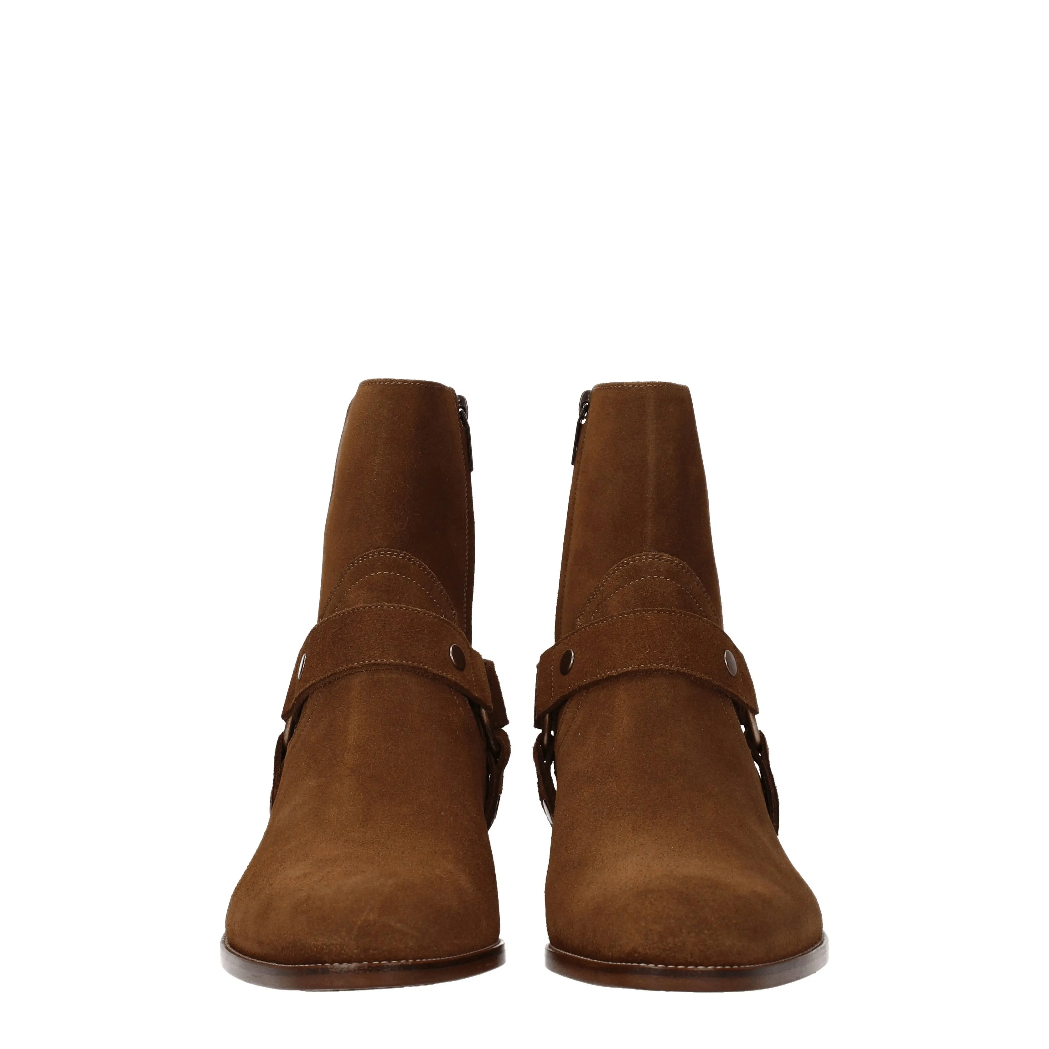 Saint Laurent Stivaletti Uomo Camoscio Marrone/Noce