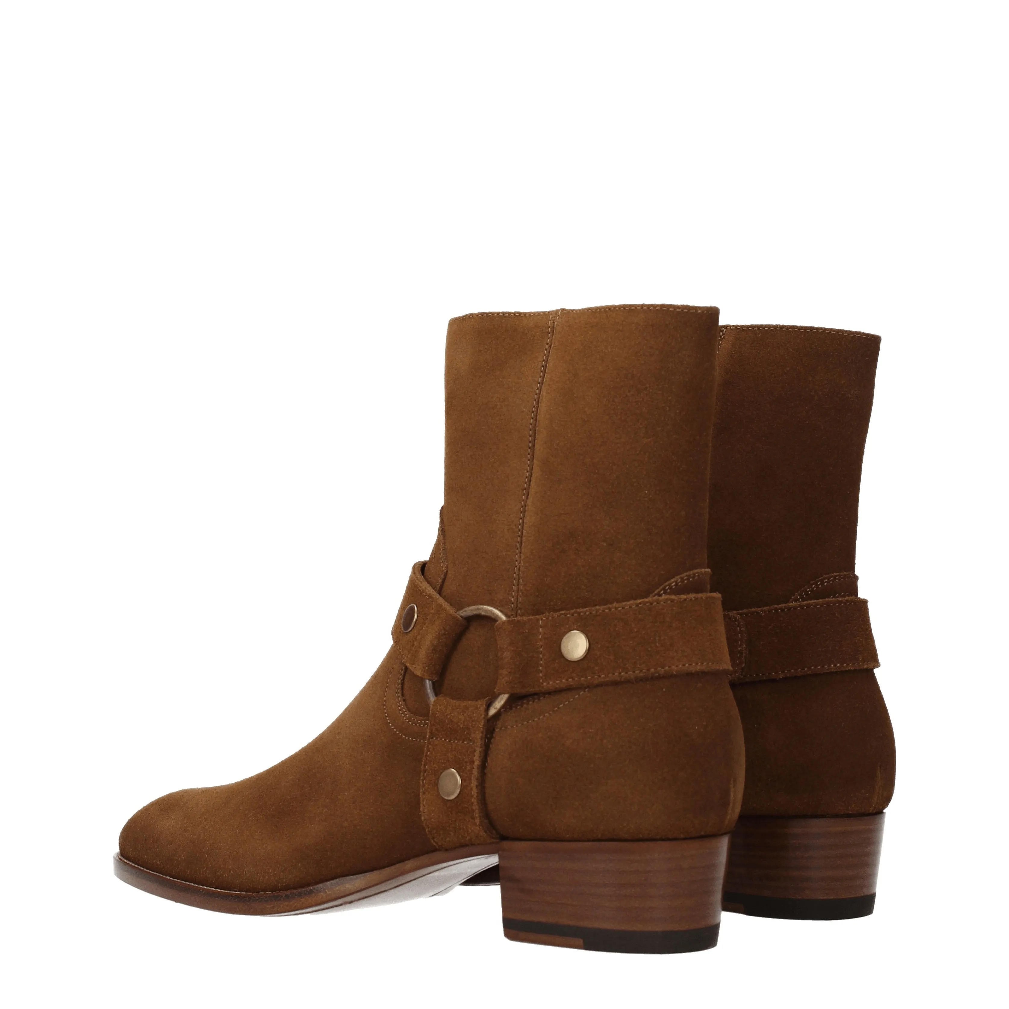 Saint Laurent Stivaletti Uomo Camoscio Marrone/Noce