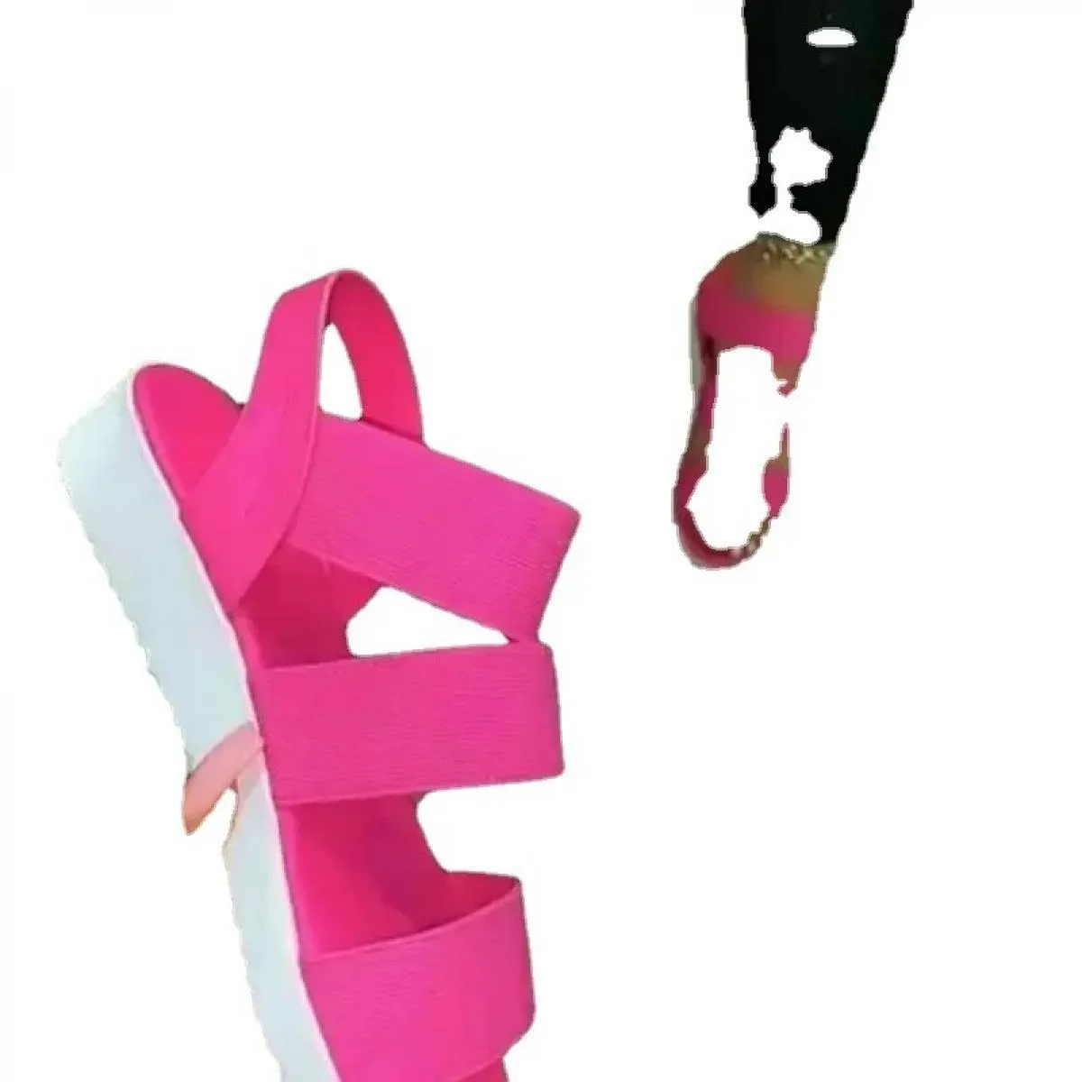 Sandali da donna nuovi sandali con tacco piatto con plateau e cinturino incrociato punta aperta taglie forti scarpe casual da sp