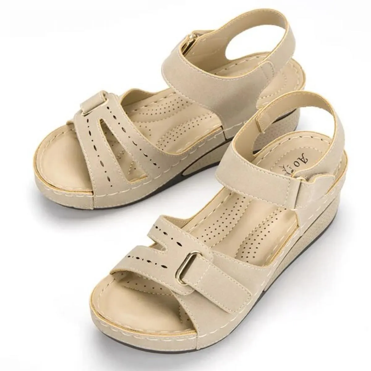 Sandali da donna Tacchi Sandali estivi con zeppa Eleganti scarpe col tacco per donna Sandali con plateau Mujer Zeppe leggere