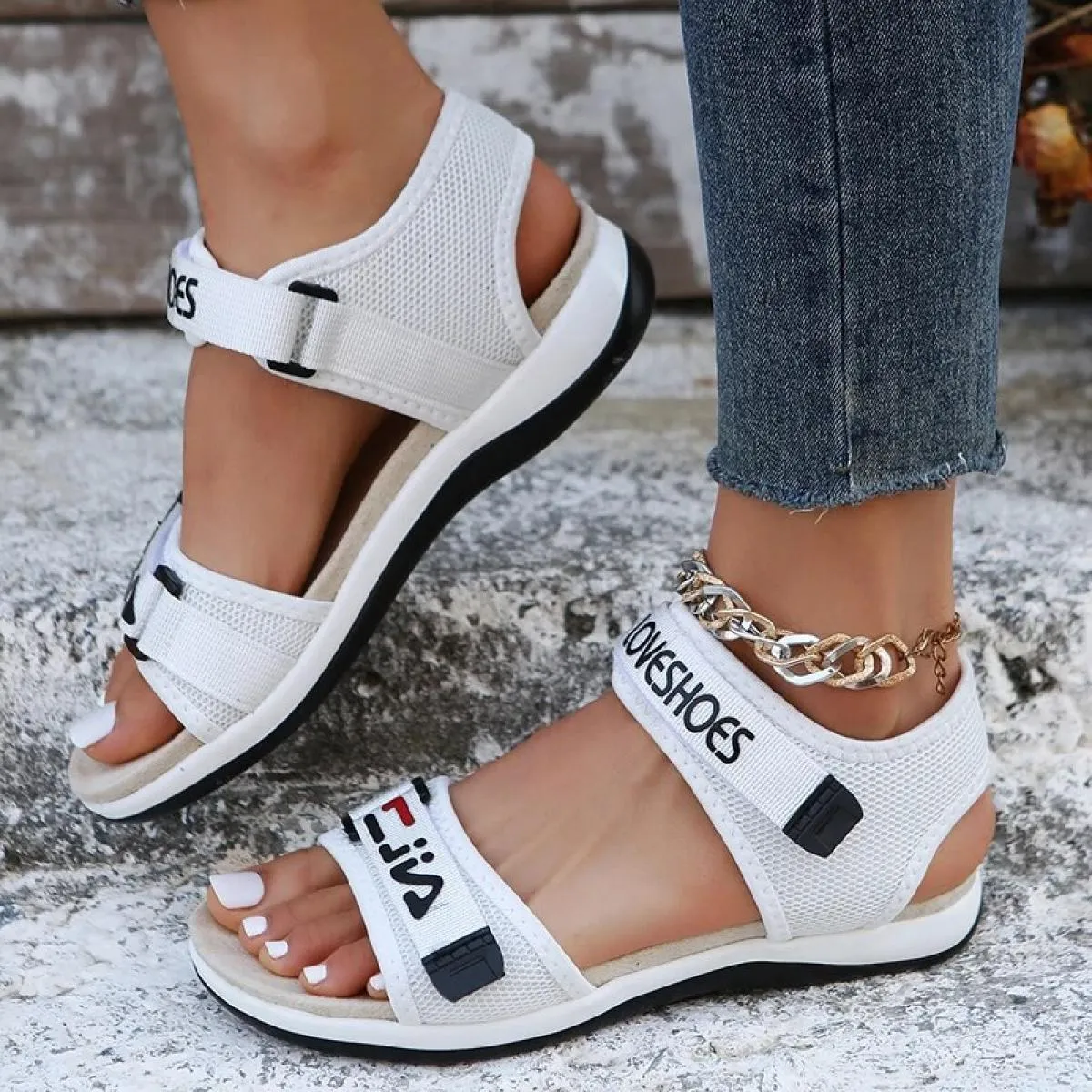 Sandali sportivi Estate Nuovi sandali con plateau rialzati in punta aperta Scarpe da spiaggia da donna Sandali Athleisure