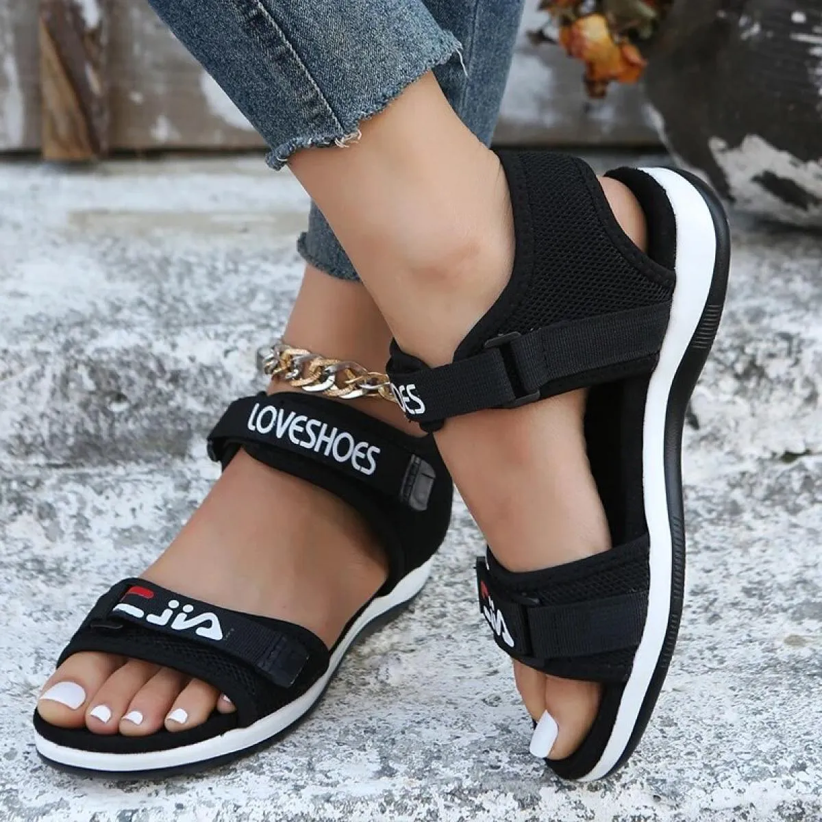 Sandali sportivi Estate Nuovi sandali con plateau rialzati in punta aperta Scarpe da spiaggia da donna Sandali Athleisure