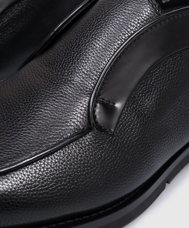 Santoni Deserti di pelle nera su pelliccia MCNC18392PI2AFUE