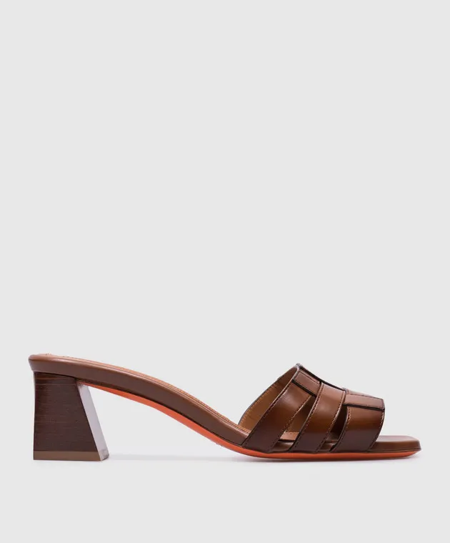 Santoni Mules in pelle marrone WHNA70831HA3TACG