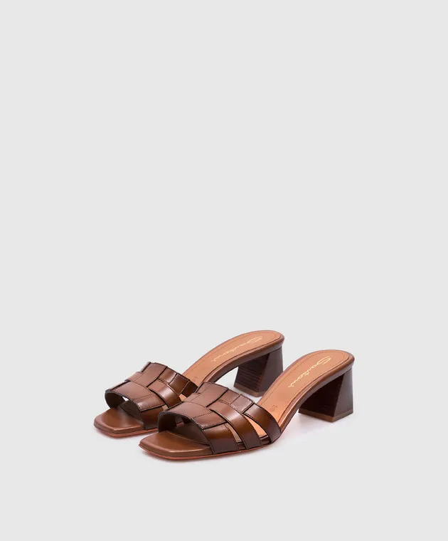 Santoni Mules in pelle marrone WHNA70831HA3TACG