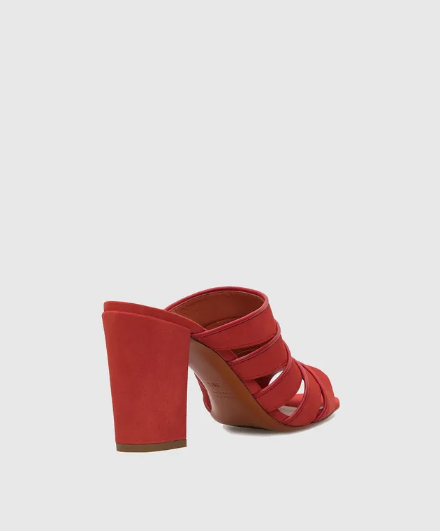 Santoni Mules in pelle scamosciata corallo WHTP58513HI2CMFL