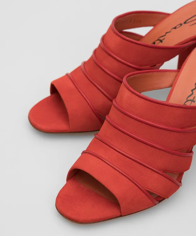 Santoni Mules in pelle scamosciata corallo WHTP58513HI2CMFL