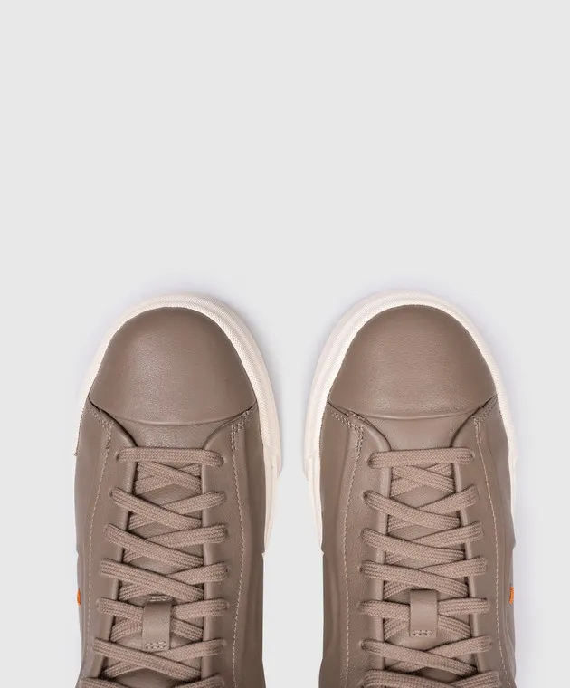 Santoni Scarpe alte in pelle marrone con pelliccia WBGT60943PNNPAIY