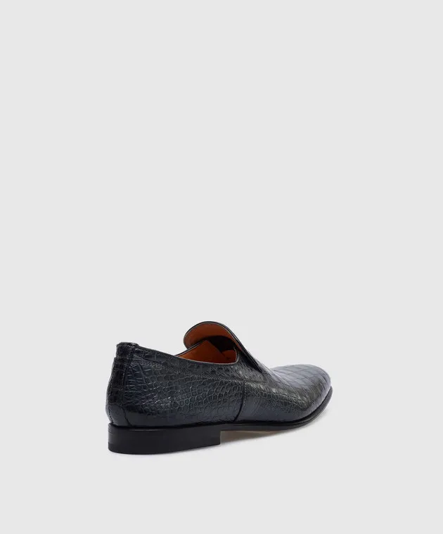 Santoni Scarpe in pelle di coccodrillo blu MCWI12146