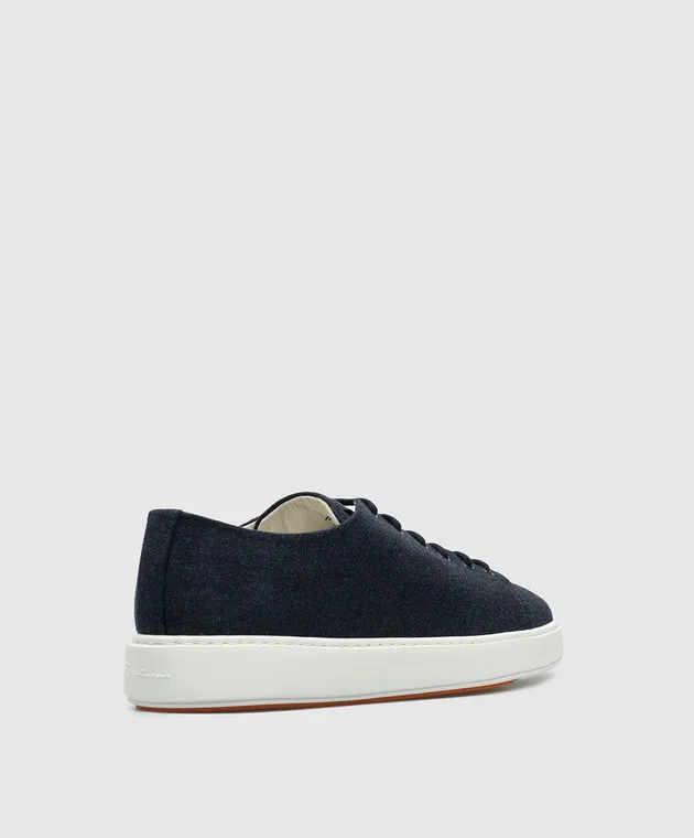 Santoni Sneakers blu con logo testurizzato MBCD21927BARGKYO