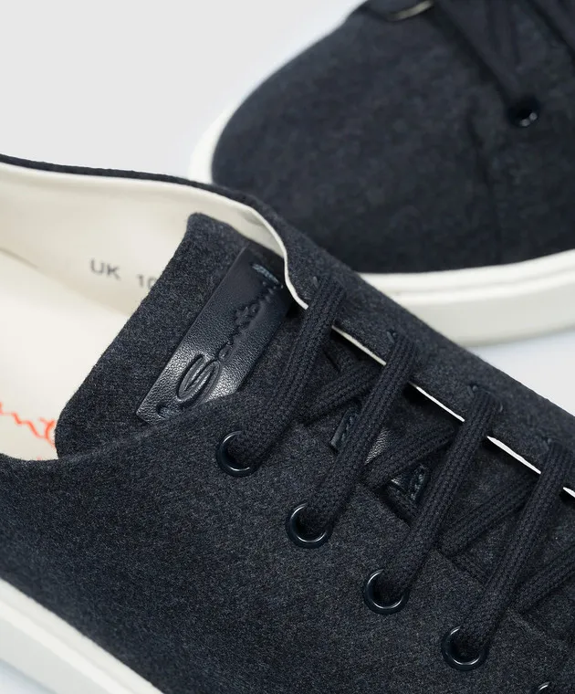 Santoni Sneakers blu con logo testurizzato MBCD21927BARGKYO