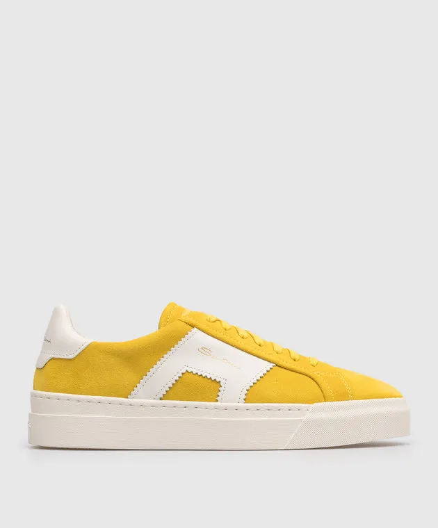 Santoni Sneakers in camoscio giallo con logo in rilievo WBGT61127PNNGJAL