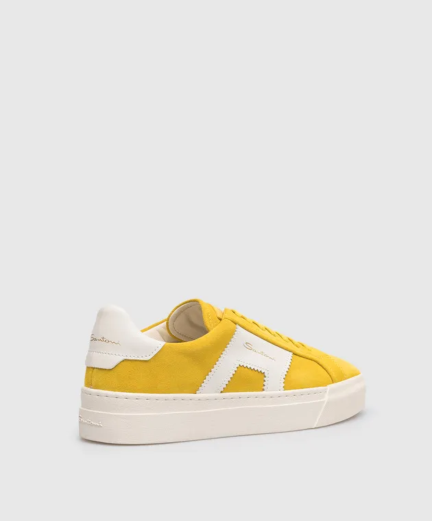 Santoni Sneakers in camoscio giallo con logo in rilievo WBGT61127PNNGJAL