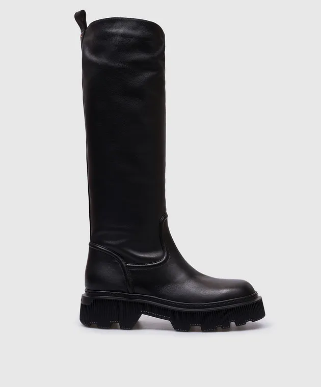 Santoni Stivali Chicboot in pelle nera WSCW71108NERTAIY