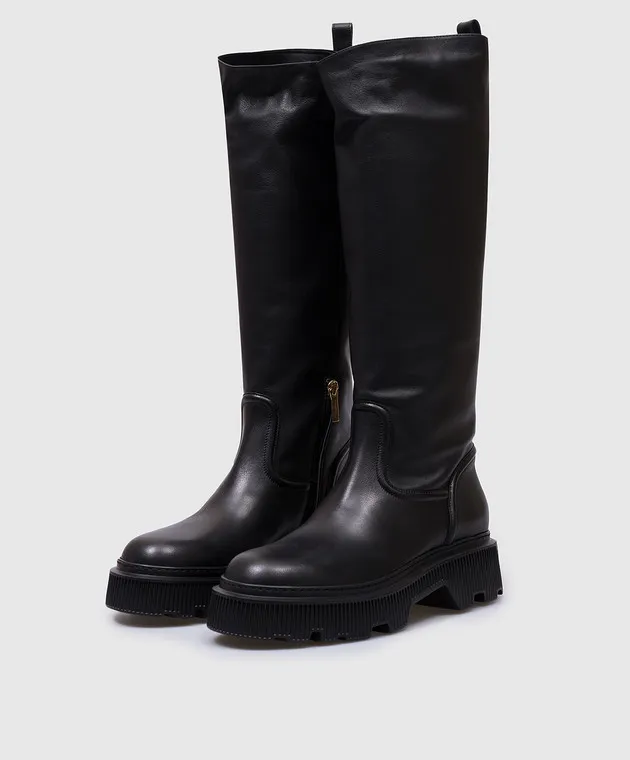 Santoni Stivali Chicboot in pelle nera WSCW71108NERTAIY