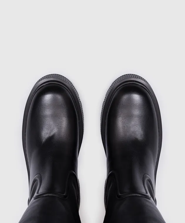 Santoni Stivali Chicboot in pelle nera WSCW71108NERTAIY