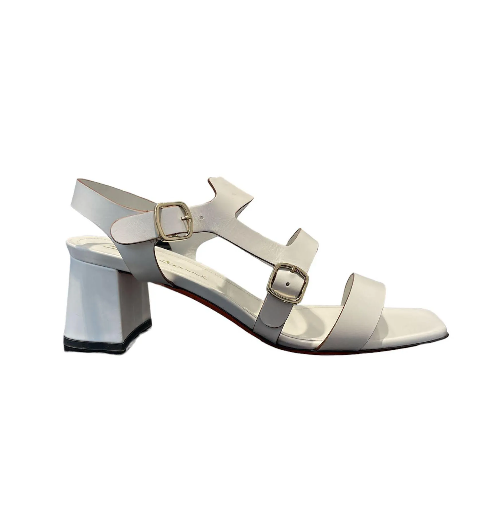 Santoni  ---------    ------------ scarpe sandalo sandali tacco 6 cm bianco
