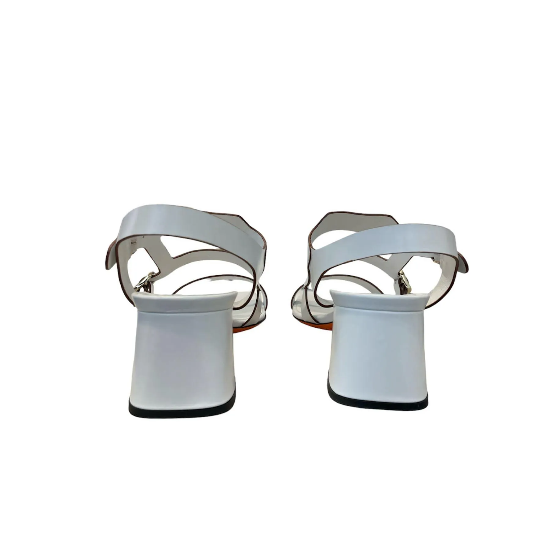 Santoni  ---------    ------------ scarpe sandalo sandali tacco 6 cm bianco