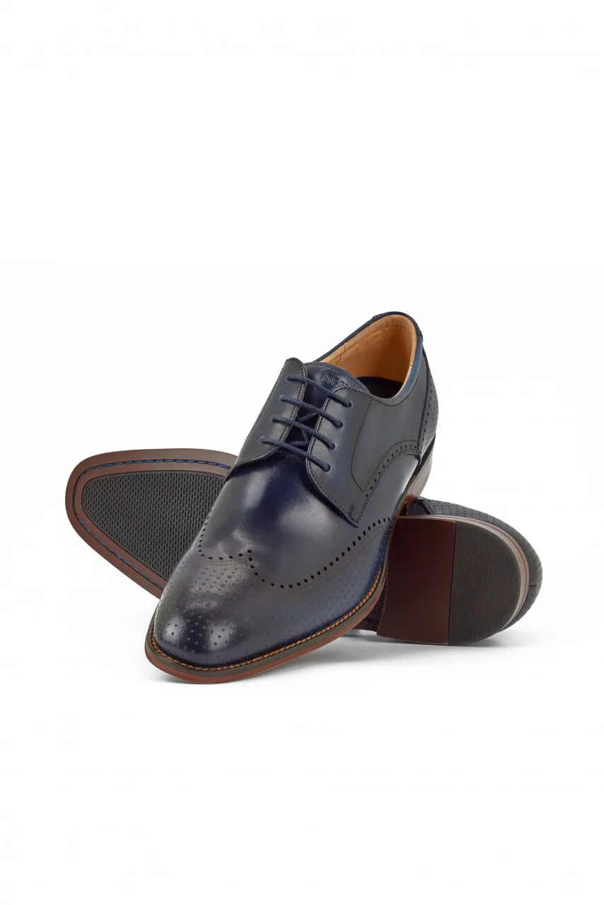 Scarpa derby all'inglese blu elegante digel in vera pelle