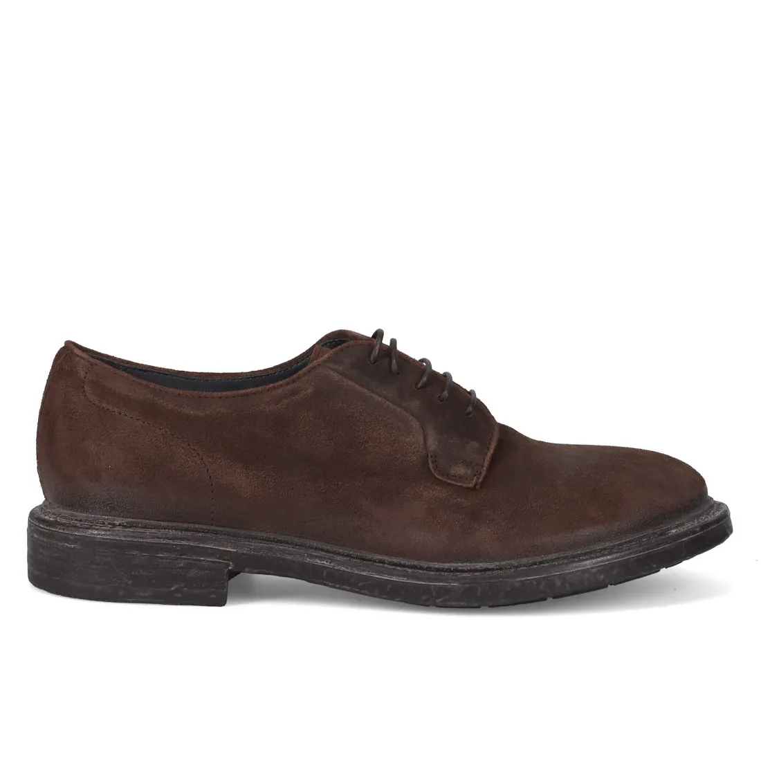 Scarpa stringata derby da uomo Moma in camoscio marrone