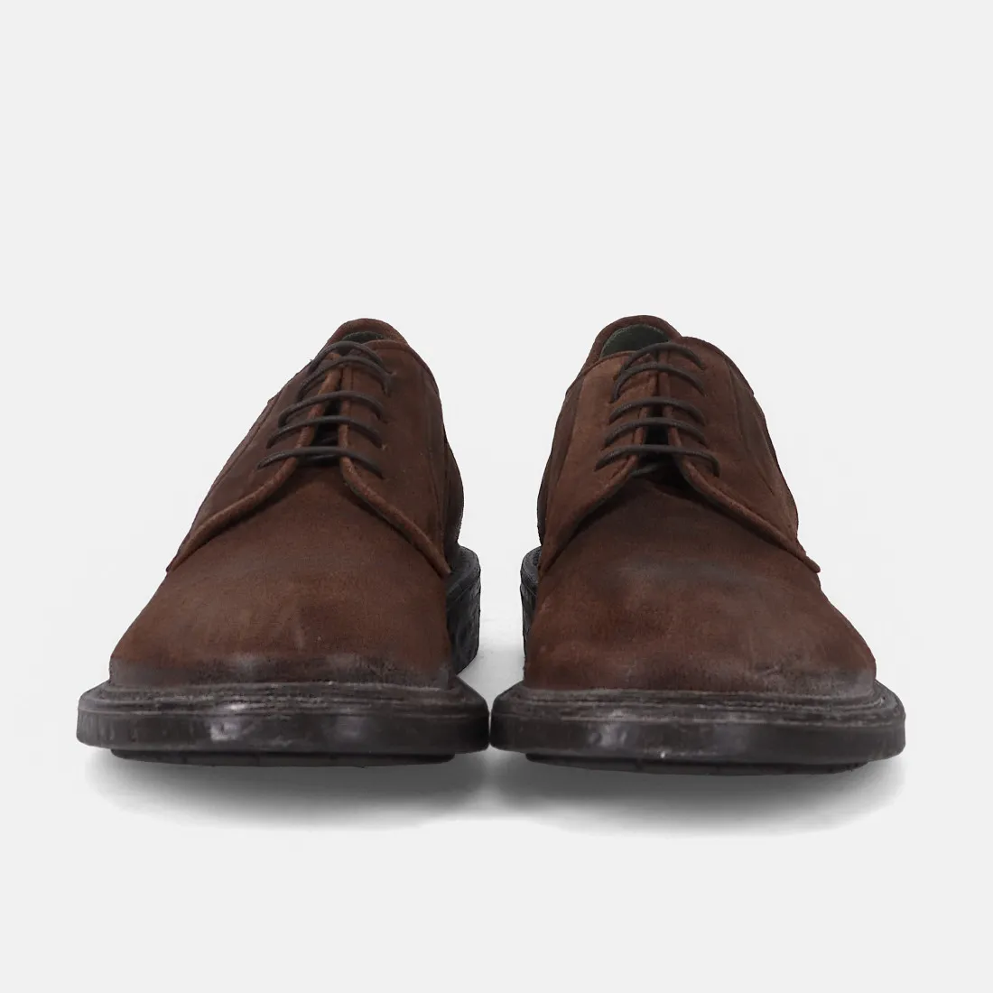 Scarpa stringata derby da uomo Moma in camoscio marrone