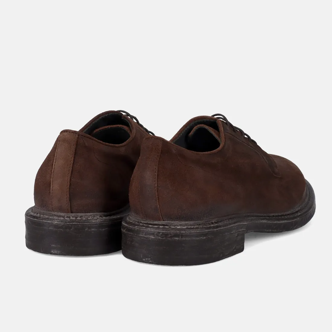 Scarpa stringata derby da uomo Moma in camoscio marrone