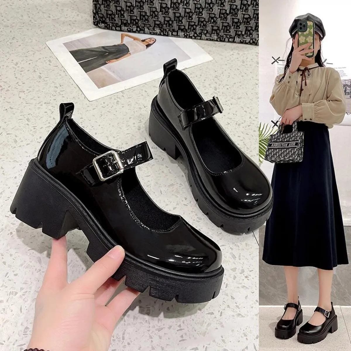Scarpe Scarpe con plateau Scarpe con tacco Scarpe da donna stile vintage per donna Scarpe da donna per studenti universitari