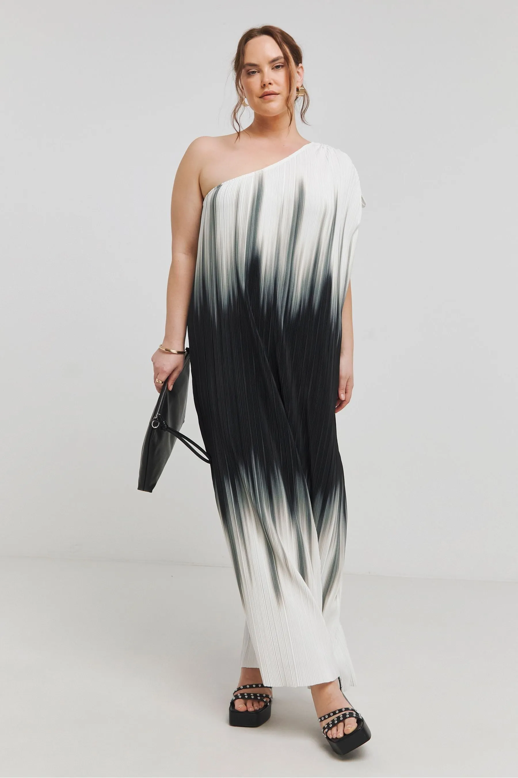 Simply Be - Abito maxi sfumato plissettato