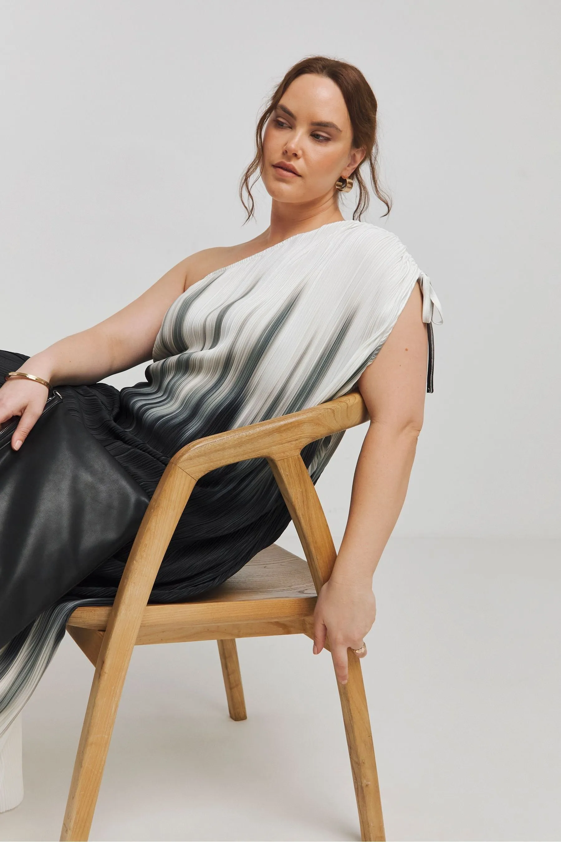 Simply Be - Abito maxi sfumato plissettato