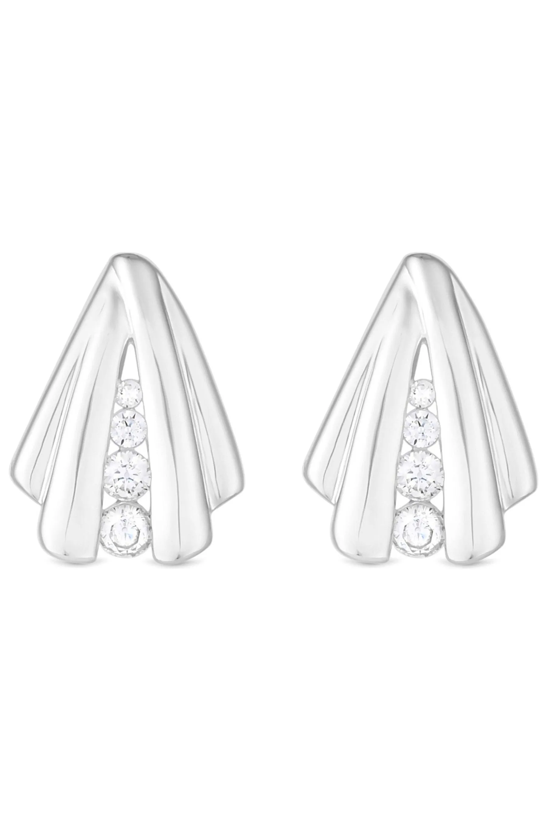 Simply - Orecchini a bottone lucidi con cubic zirconia