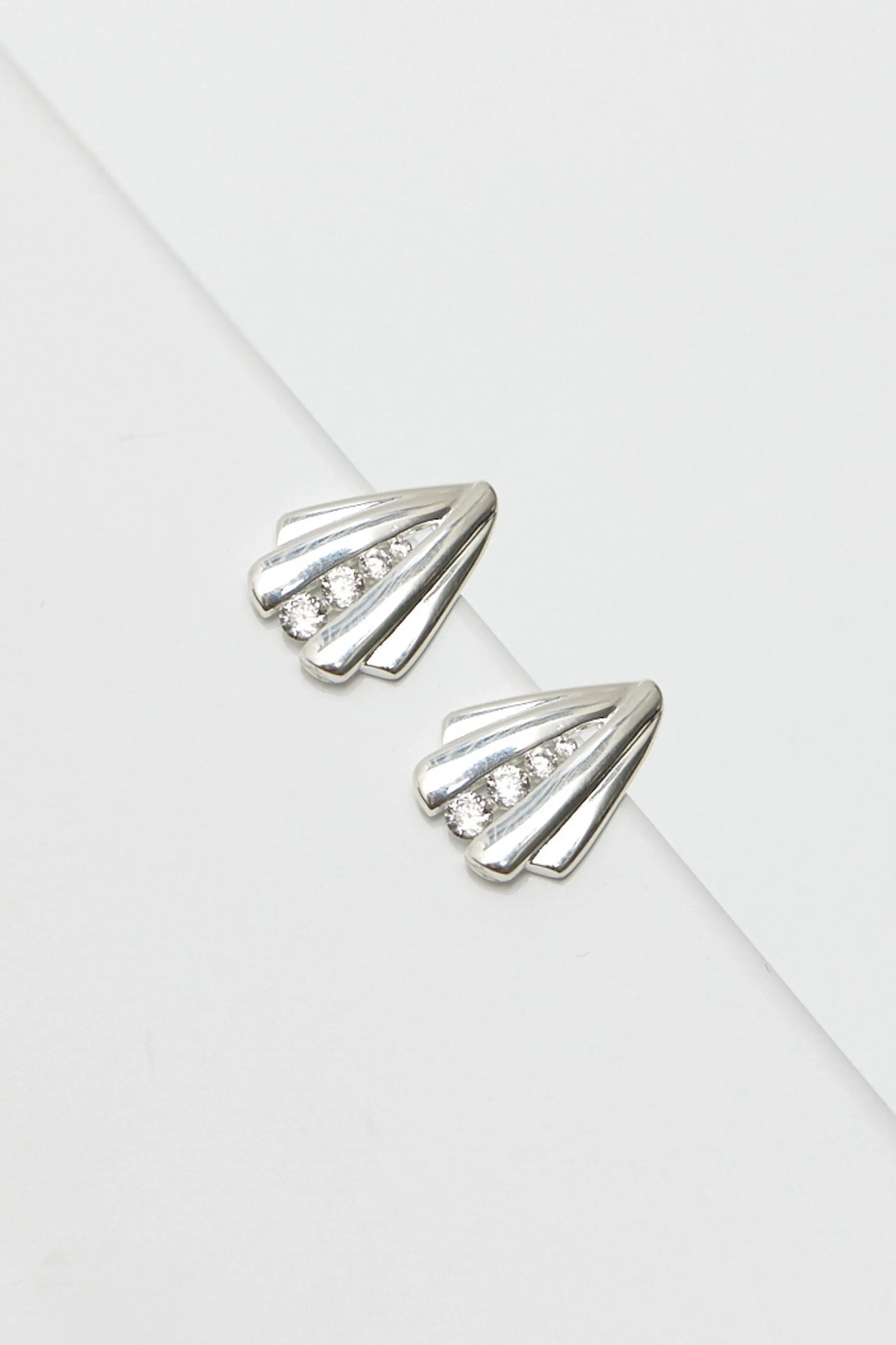 Simply - Orecchini a bottone lucidi con cubic zirconia