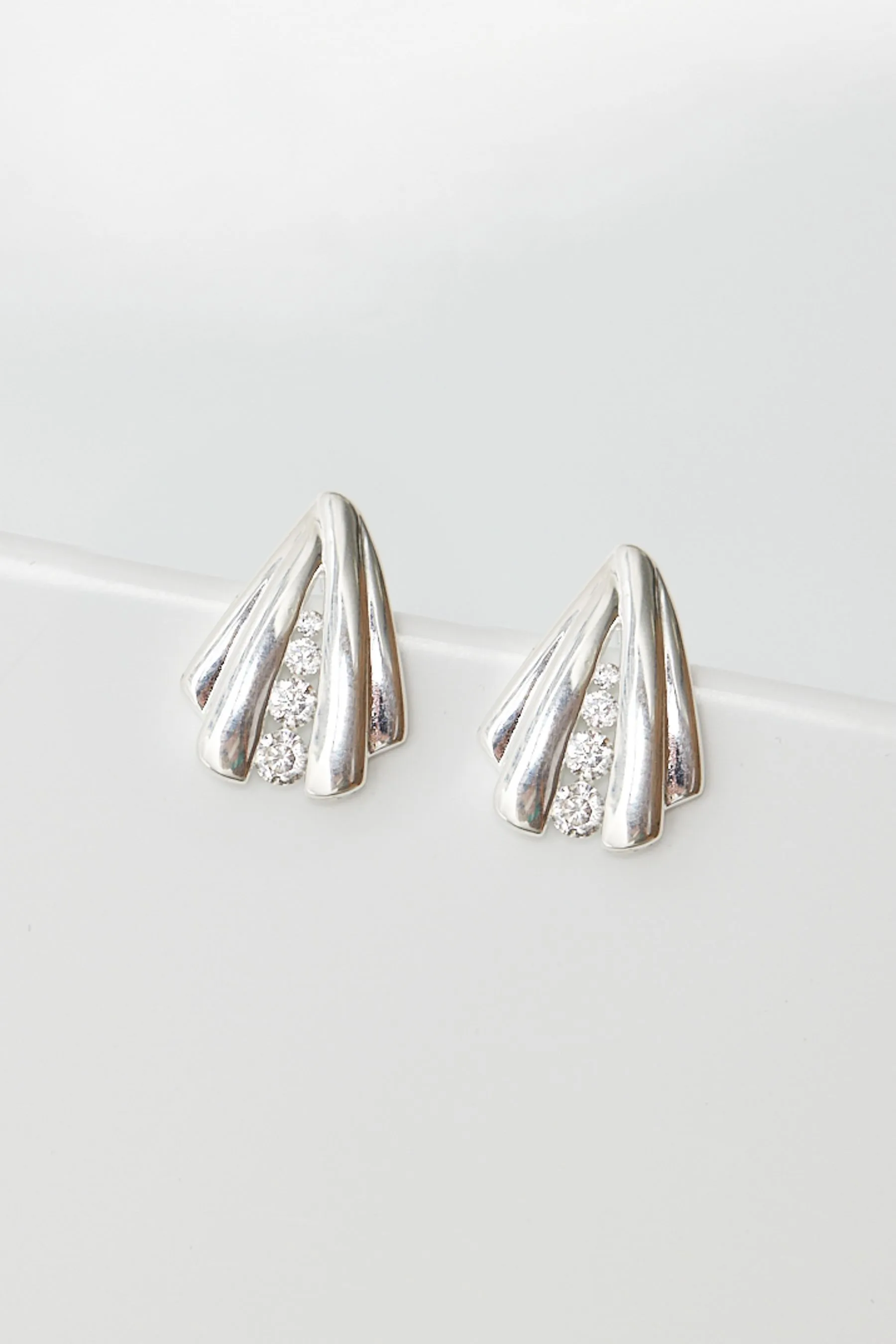 Simply - Orecchini a bottone lucidi con cubic zirconia