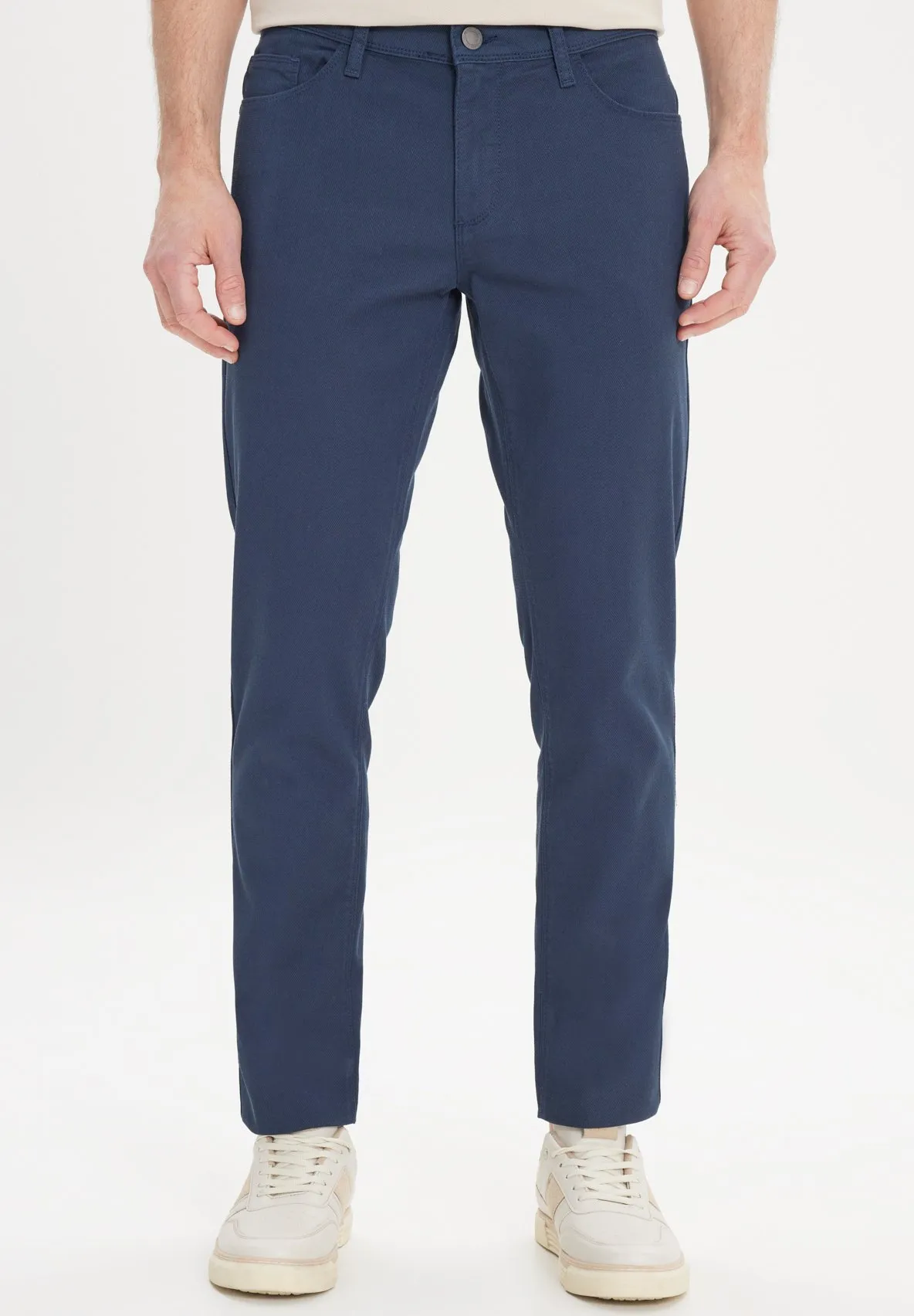 SLIM FIT DOBBY  - Pantaloni