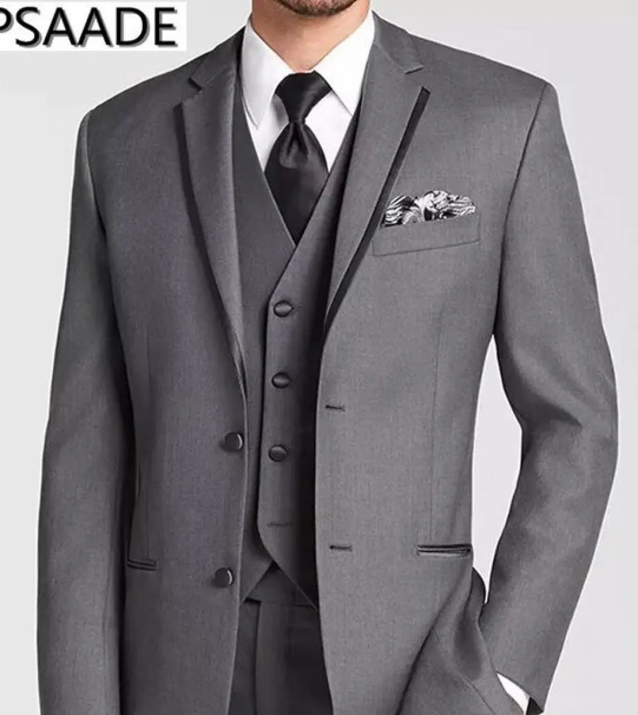 Smoking da sposo da sposa 3 pezzi Abiti da uomo grigi slim fit giacca  pantaloni  gilet Abiti da sposo Abiti da uomo miglior