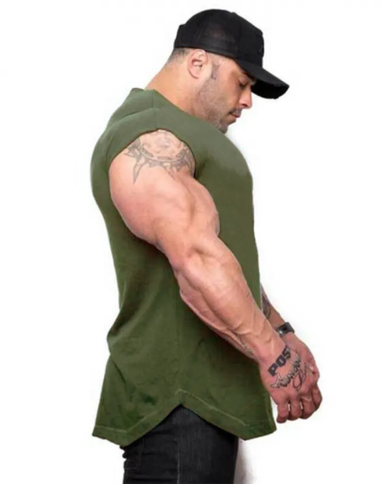 Soild Bodybuilding Abbigliamento Uomo Canottiere Sportive Palestra Stringer Canotta Uomo Gilet Fitness Cotone da Corsa Maglietta