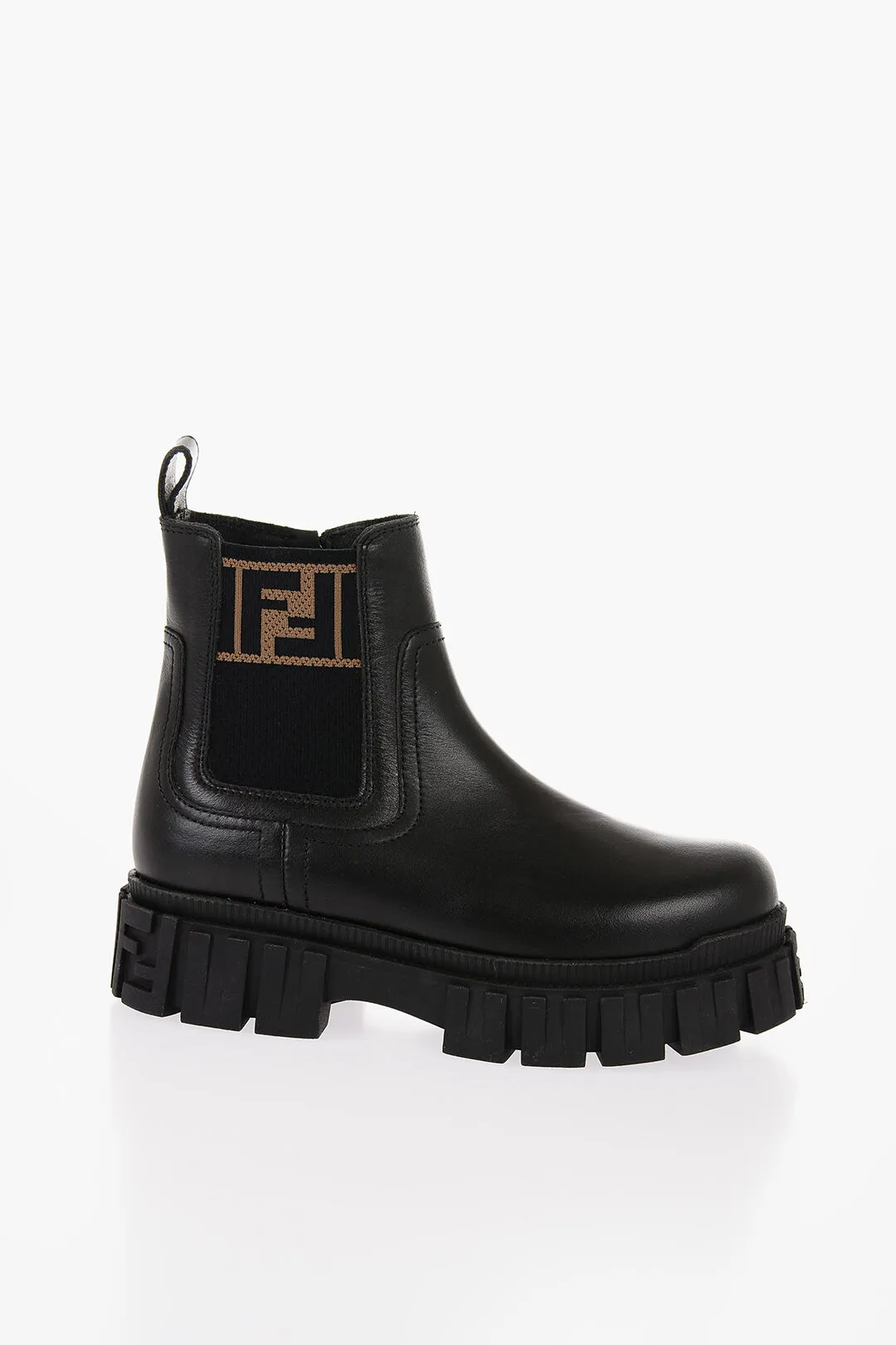 Stivaletti Chelsea in Pelle con Monogram FF