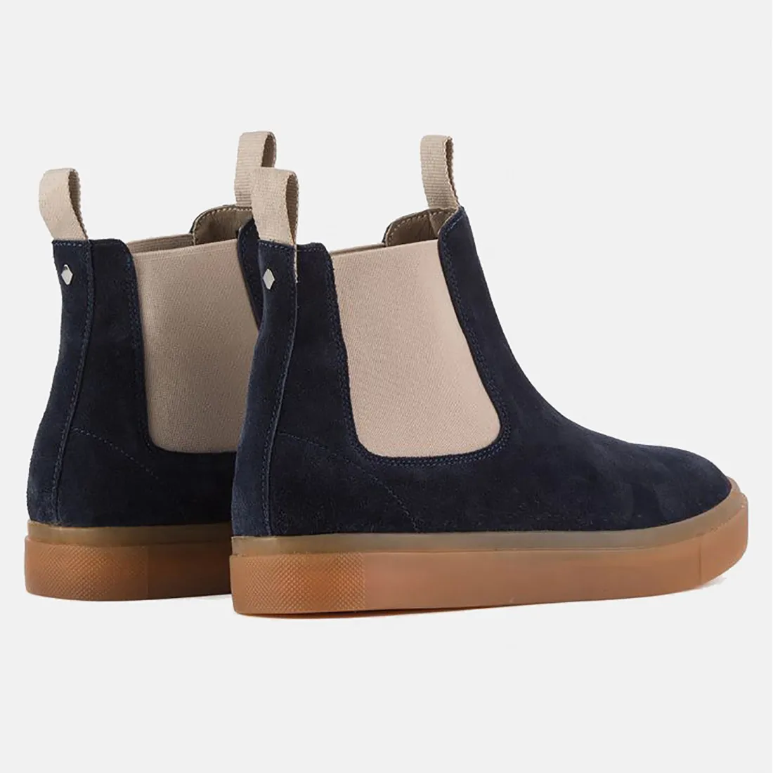 Stivaletti da donna Panchic P23 blu e beige in camoscio