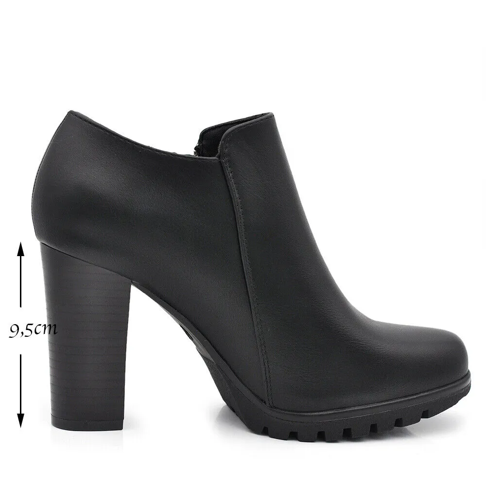 Stivaletti Scarponcini Scarpe Da Donna Francesine Tacco Vintage Zip CH2286