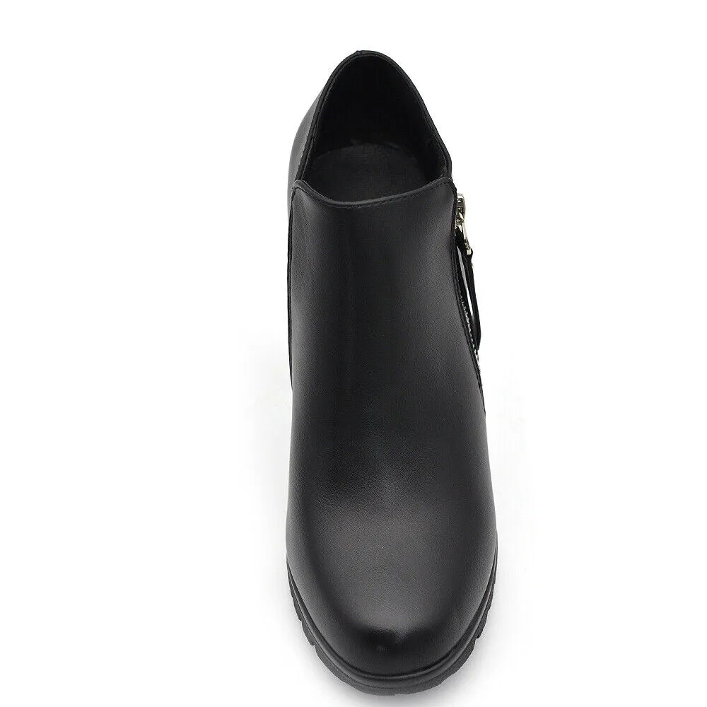 Stivaletti Scarponcini Scarpe Da Donna Francesine Tacco Vintage Zip CH2286