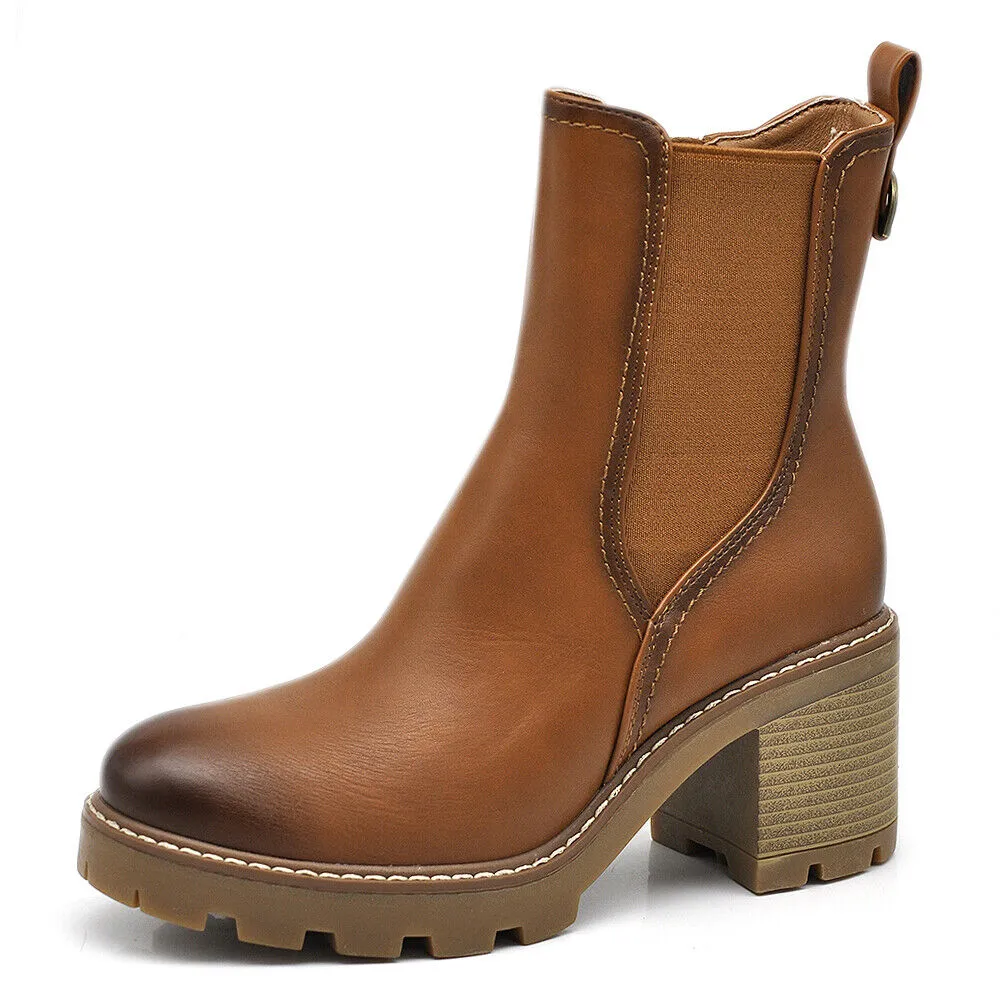 Stivaletti Tronchetti Da Donna Tacco Medio Elastico Cavilgia Platform 6651