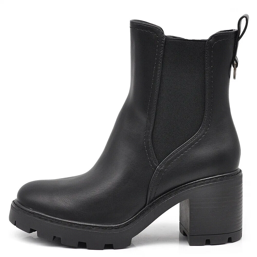 Stivaletti Tronchetti Da Donna Tacco Medio Elastico Cavilgia Platform 6651