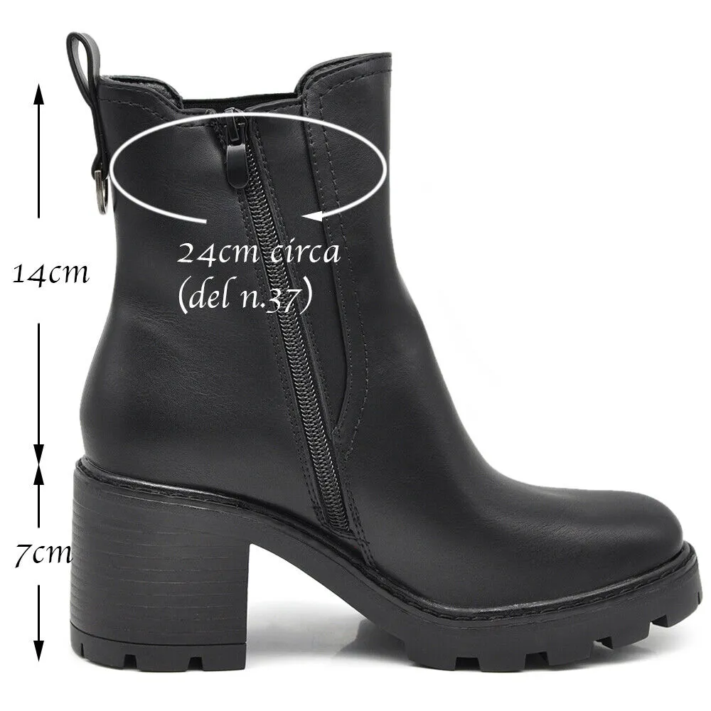 Stivaletti Tronchetti Da Donna Tacco Medio Elastico Cavilgia Platform 6651