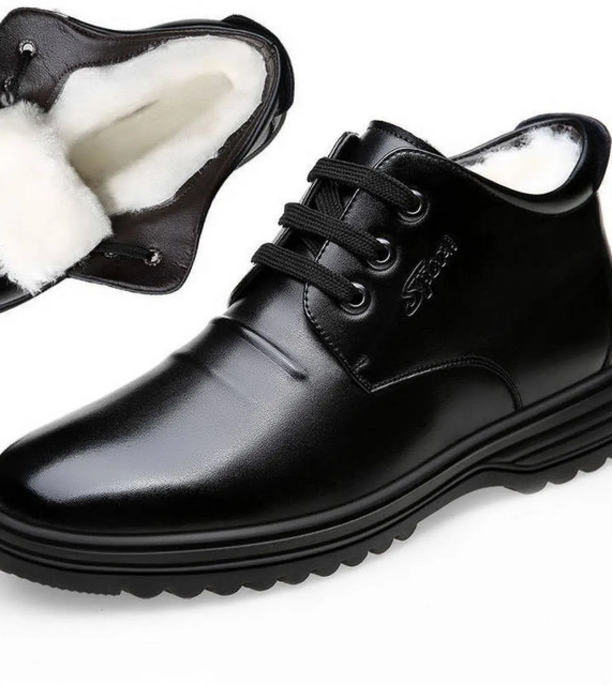 Stivali brogue da uomo in pile invernale Nuove scarpe da uomo in pelle di mucca Stivali da moto alla moda Stivaletti comodi Casu