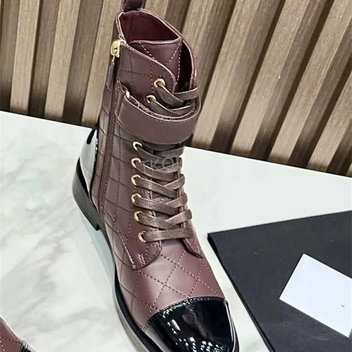 Stivali da moto da donna autunno inverno in pelle di vitello Stivaletti con zip con chiusura a strappo Stivaletti con cerniera i
