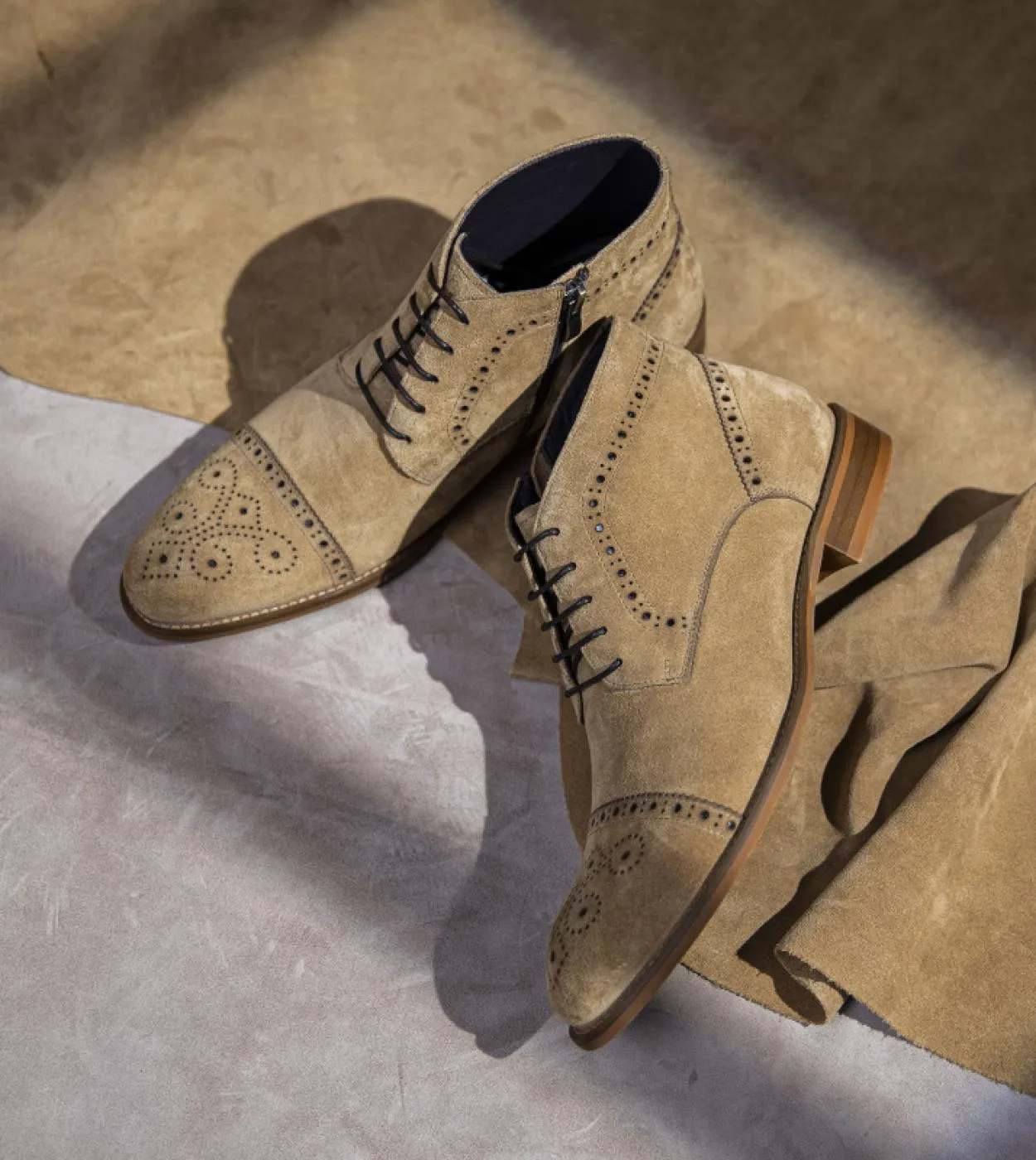 Stivali da uomo in pelle scamosciata di lusso in vera pelle alla caviglia scarpe brogue casual vintage da uomo per uomo 2022 aut