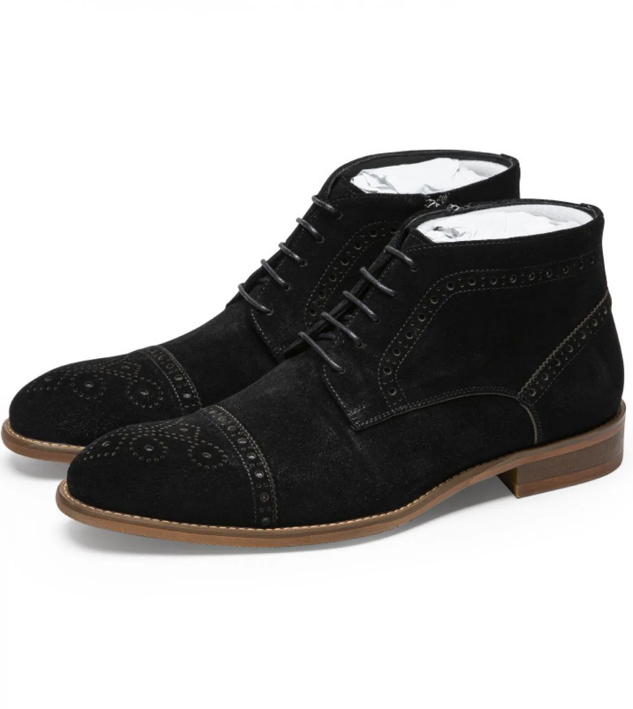 Stivali da uomo in pelle scamosciata di lusso in vera pelle alla caviglia scarpe brogue casual vintage da uomo per uomo 2022 aut