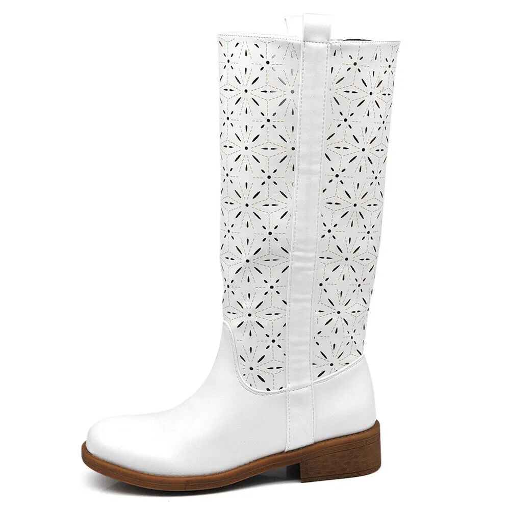 Stivali Stivaletti Biker Motociclista Traforati primaverili da Donna LY70-6
